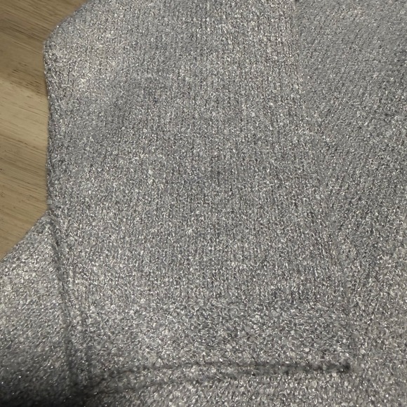 J.Jill Metallic Knit Sweater Womens XL Tall Silver Shimmer Sunburst SSW330293 - Picture 3 of 12